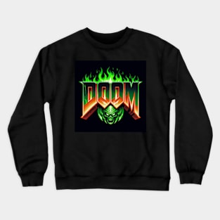 Doom logo in Green and Gold Crewneck Sweatshirt